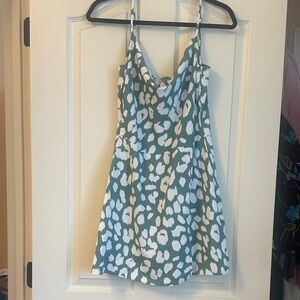 Glam Blue and White Patterned Dress